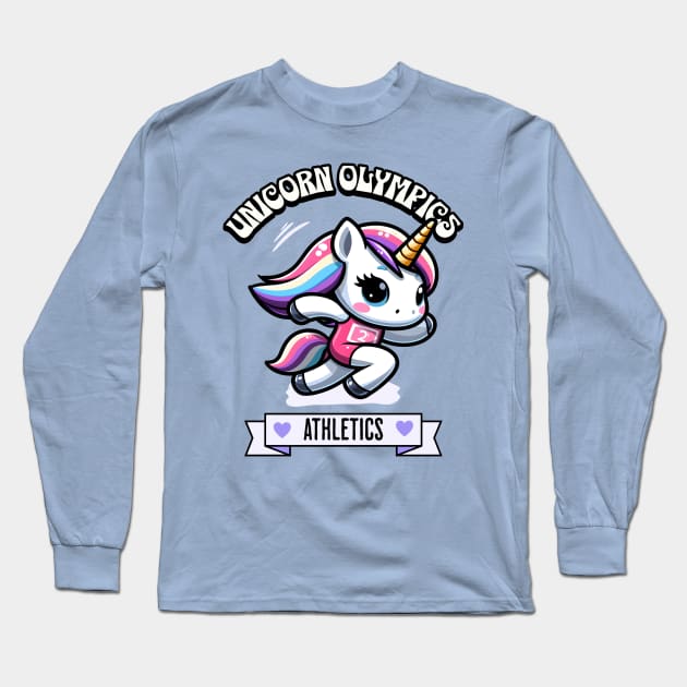 Athletics Unicorn Olympics ✨🦄 Running Long Sleeve T-Shirt by Pink & Pretty